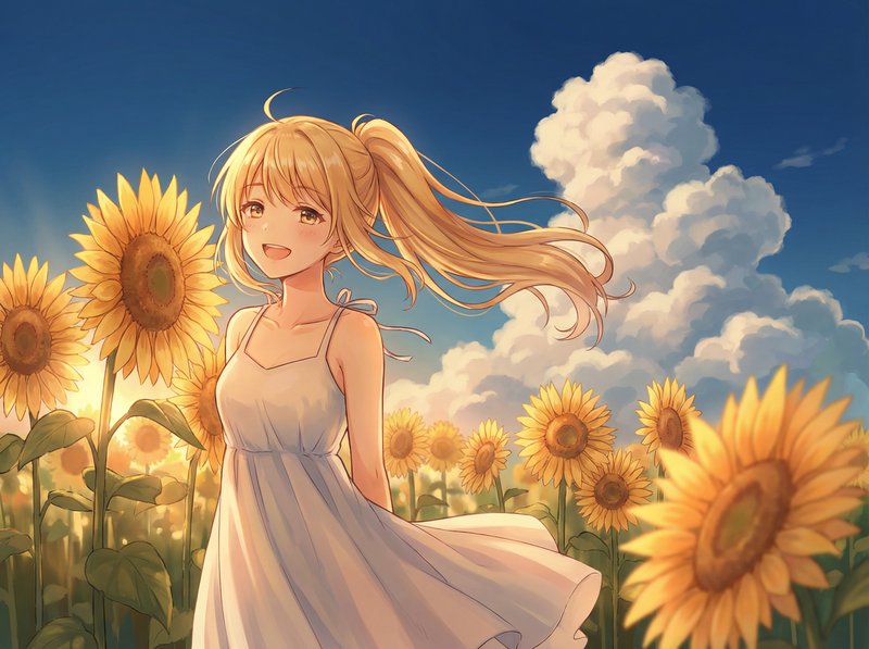 17c一起草动漫美图-向日葵少女